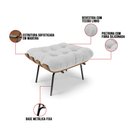 Ver imagem 6 de Kit 01 Poltrona e 01 Puff Costela Linho Cinza Claro A05 Base de Metal - D’Rossi