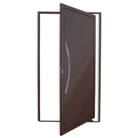 Porta Pivotante Alumínio Lambril Savana c/Puxador e.Marrom Corten 120 Brimak