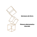 Ver imagem 6 de Quadradinho Triplo de Ferro Decorativo Estoli Moderno