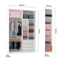 Ver imagem 3 de Guarda Roupa Closet sem Portas 2 Peças, 3 Gavetas, 2 Cabideiros Branco Prime Luciane Móveis