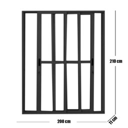 Porta Sacada de Alumínio 3 Folhas Móveis 210 X 200cm com Fechadura Linha 25 - 3 Porta Sacada de Alumínio 3 Folhas Móveis 210 X 200cm com Fechadura Linha 25 - 3
