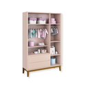 Ver imagem 3 de Quarto de Bebê Guarda Roupa Classic + Cômoda 6 Gavetas Madeira Rosa Fosco