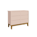 Ver imagem 4 de Quarto de Bebê Guarda Roupa Classic + Cômoda 6 Gavetas Madeira Rosa Fosco