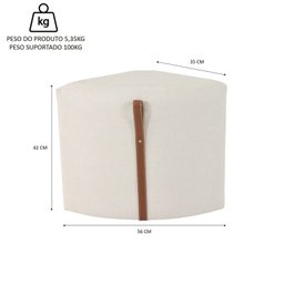 Conjunto Onix Mesa Centro Ø82,5 Madeira/metal e 04 Puff - 4