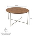 Ver imagem 3 de Conjunto Onix Mesa Centro Ø82,5 Madeira/metal e 04 Puff