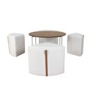 Ver imagem 2 de Conjunto Onix Mesa Centro Ø82,5 Madeira/metal e 04 Puff