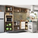 Ver imagem 2 de Cozinha Modulada de Canto 5 Peças com Armário Balcões e Paneleiro Mel Luciane Móveis