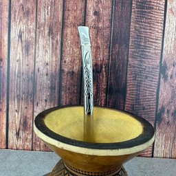 Bomba para Chimarrão Inox Bojo Mil Furos Estampada 24cm Escovinha Bortonaggio - 2
