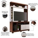 Ver imagem 4 de Estante Painel para Tv 50 Pol 136cm Efraim C04 Nogueira Real Off White Matte - Lyam Decor