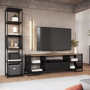 Rack para TV até 60 Polegadas com Estante Telada
