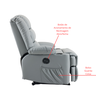 Poltrona do Papai Reclinável Motorizada e Entrada Usb Corino Premium Cinza Porto - 3