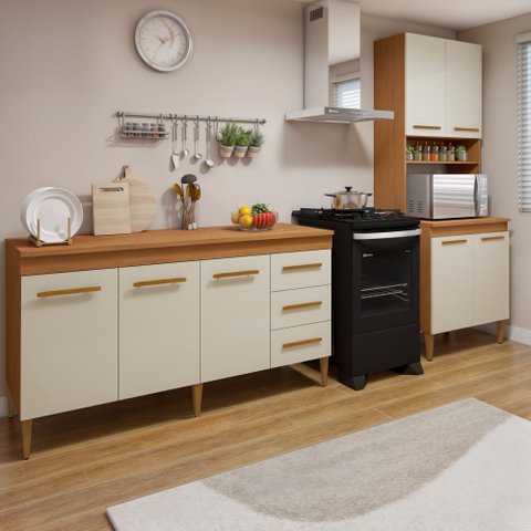 Cozinha Completa Modulada 7 Portas 3 Gavetas Guarujá