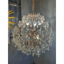 Ver imagem 1 de Lustre Pendente Cristais em Metal Dourado 10E14 80cm PARIS LUZ