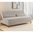 Ver imagem 1 de Sofa Cama Veneza 1,80 Reclinável 3 Lugares Veludo Marfim - Casa Giulia