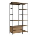Ver imagem 4 de Quarto Estilo Industrial com Guarda Roupa Closet de 2 Gavetas e 2 Mesas de Cabeceira com 1 Gaveta Marrom/Mel/Grafite