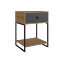 Ver imagem 6 de Quarto Estilo Industrial com Guarda Roupa Closet de 2 Gavetas e 2 Mesas de Cabeceira com 1 Gaveta Marrom/Mel/Grafite