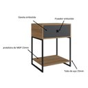 Ver imagem 7 de Quarto Estilo Industrial com Guarda Roupa Closet de 2 Gavetas e 2 Mesas de Cabeceira com 1 Gaveta Marrom/Mel/Grafite