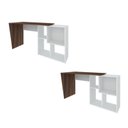 Ver imagem 2 de Conjunto 2 Peças com Escrivaninhas Modernas com e 2 Opções de Montagem 4 Nichos Ipê e Branco Artany