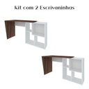 Ver imagem 3 de Conjunto 2 Peças com Escrivaninhas Modernas com e 2 Opções de Montagem 4 Nichos Ipê e Branco Artany