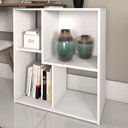 Ver mais imagens de Conjunto 2 Peças com Escrivaninhas Modernas com e 2 Opções de Montagem 4 Nichos Ipê e Branco Artany