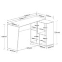 Ver imagem 7 de Conjunto 2 Peças com Escrivaninhas Modernas com e 2 Opções de Montagem 4 Nichos Ipê e Branco Artany