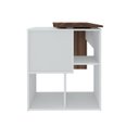 Ver imagem 6 de Conjunto 2 Peças com Escrivaninhas Modernas com e 2 Opções de Montagem 4 Nichos Ipê e Branco Artany