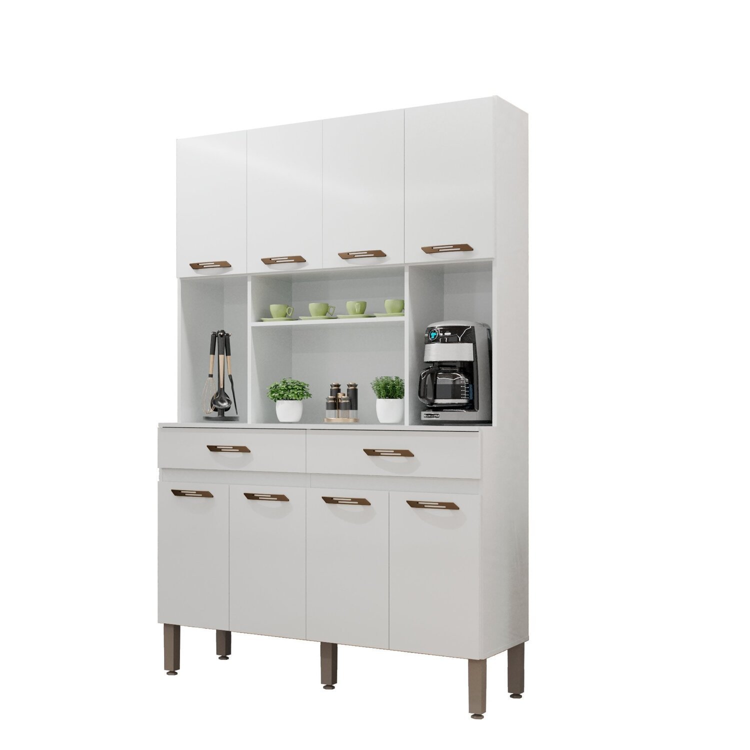 Armário de Cozinha 8 Portas 2 Gavetas New Ônix | MadeiraMadeira