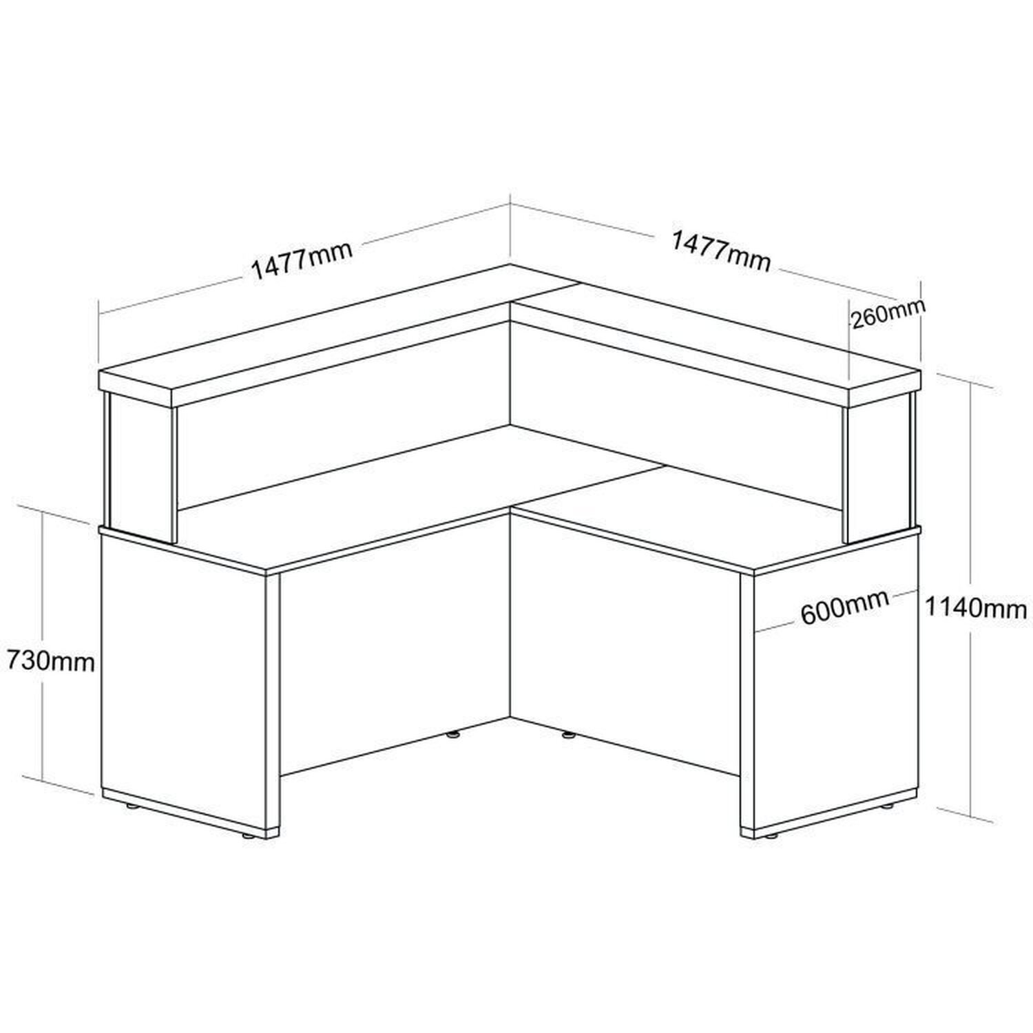 Balcão para Atendimento Recepção em L 295,4cm X 147,7cm - 7