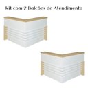 Ver imagem 4 de Balcão para Atendimento Recepção em L 295,4cm x 147,7cm Branco/Carvalho Artany