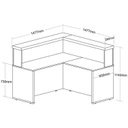 Ver imagem 7 de Balcão para Atendimento Recepção em L 295,4cm x 147,7cm Branco/Carvalho Artany