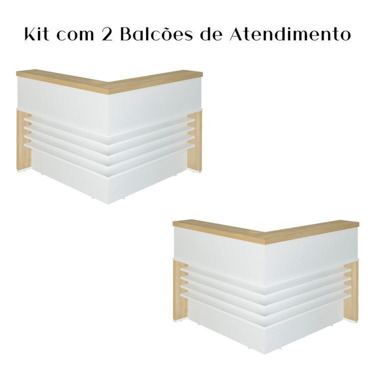 Balcão para Atendimento Recepção em L 295,4cm X 147,7cm - 3