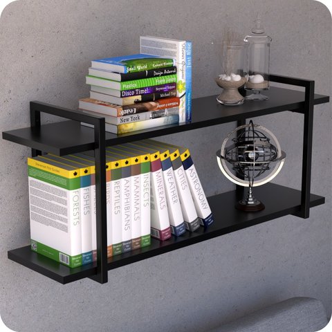 Prateleira Estilo industrial Para Sala Parede GND PP 60cm