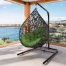 Cadeira Balanço Ninho Suspenso Gota Tramado com Suporte e Almofada Impermeável Acesse Móveis - 1