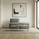 Ver imagem 3 de Sofá Modular Boucle Meio + Chaise Espuma Premium para Sala Embalado a Vácuo 1.54m - Cinza