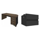 Ver imagem 2 de Escrivaninha Mesa Escritório Diretor em Tamburato com 6 Gavetas