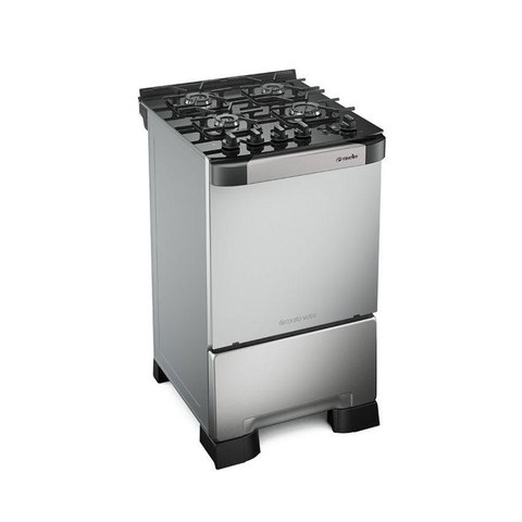Fogão Mueller 4 Bocas Decorato Vetro Inox com Mesa de Vidro