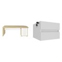 Ver imagem 2 de Escrivaninha Mesa Escritório Diretor em Tamburato com 6 Gavetas