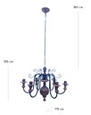 Ver imagem 2 de Lustre Rustico Madeira Torneado Ferro Artesanal 6 Lampadas