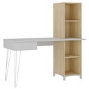 Ver imagem 1 de Mesa Escrivaninha Escritorio 1 Gaveta 4 Nichos 138 cm Terrazza Carvalho Artany
