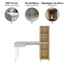 Ver imagem 3 de Mesa Escrivaninha Escritorio 1 Gaveta 4 Nichos 138 cm Terrazza Carvalho Artany