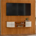 Ver imagem 4 de Painel Tv 65 Pol 179cm Ripado Valen e Bancada Suspensa Norezi Cinamomo/off White M20 - D'Rossi