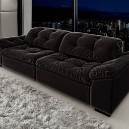 Sofá Retrátil e Reclinável 2 Lugares 220 Cm Pérola Veludo - 1