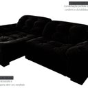 Ver imagem 4 de Sofá Retrátil e Reclinável 2 Lugares 220 Cm Pérola Veludo Preto