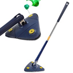 Mop Esfregao Giratorio Telescopio Espreme Agua Limpa Chao Janela Parede Vidro Teto 360 Graus Limpeza - 1