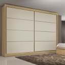 Ver imagem 2 de Guarda Roupa Casal 2 Portas 6 Gavetas Sevilha Amendoa Off White - Made Marcs