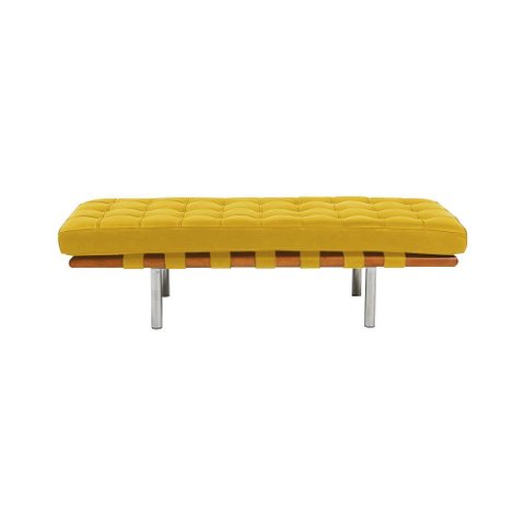 Banco Capri Barcelona 1,80m Couro Sintético Amarelo