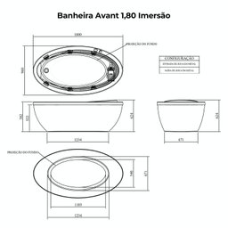 Banheira Avant 180 Cm X 96 Cm - Imersao - 3