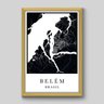 Quadro Mapa Belém - 90x60cm - Moldura Caixa Madeira - 1