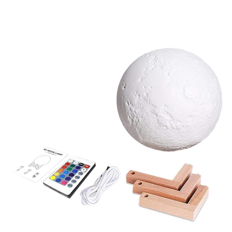 Luminária de Mesa Moon Lamp 3D 16 Cores Toque USB - 5