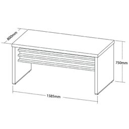 Mesa para Escritório Diretor em Tamburato com 2 Gavetas 1,6m Elegance - 13